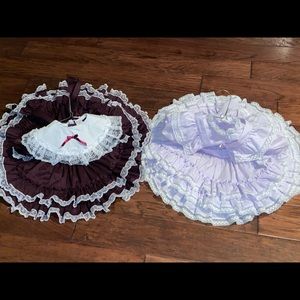 VINTAGE Golden Age & Lil’Dolly Frilly Lace Dresses 3-4 Toddler